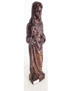 Grande Vierge en Bois Sculpté