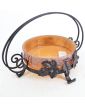 Art-Deco Fruit Bowl in Glass Paste and Wrought Iron