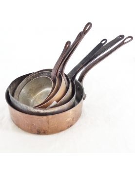 Series of Copper Saucepans