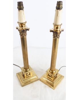 Pair of Lamps in the Shape of a Corinthian Column
