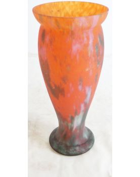 Orange Glass Paste Vase