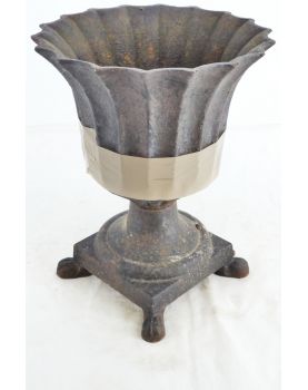 Small Cast Iron Pedestal Vase