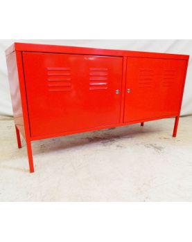 IKEA Red Base Unit with 2 Doors and Key