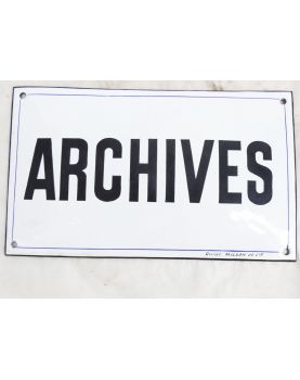 Small Enameled Archives Plaque