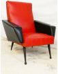 Black and Red Faux Leather Armchair