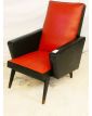 Black and Red Faux Leather Armchair