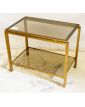 Jansen house vintage coffee table with 2 smoked glass trays