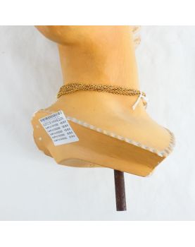 Polychrome Plaster Mannequin Bust with Necklace