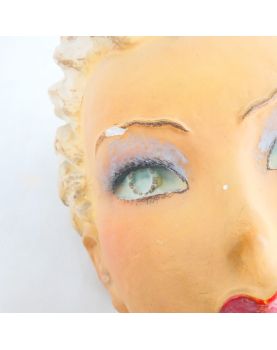 Polychrome Plaster Mannequin Bust with Necklace