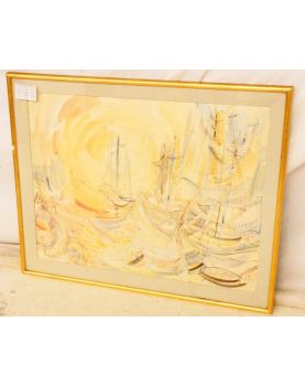 Aquarelle Bateau Signé Tony TORRILHON