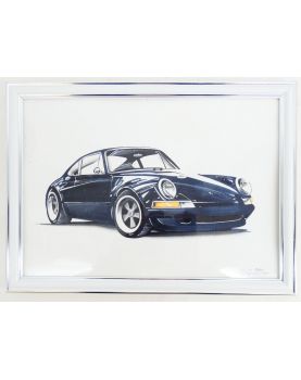 Tableau Porsche 911 Singer Signé Baes GERALD Certification Authentique