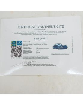 Tableau Porsche 911 Singer Signé Baes GERALD Certification Authentique