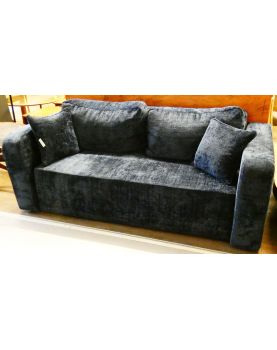 2 Seater Straight Sofa Blue Velvet