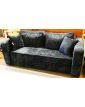 2 Seater Straight Sofa Blue Velvet