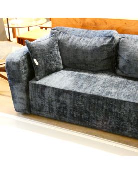 2 Seater Straight Sofa Blue Velvet