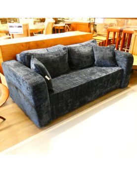 2 Seater Straight Sofa Blue Velvet