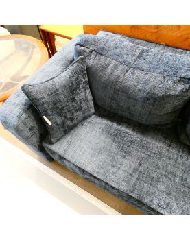 2 Seater Straight Sofa Blue Velvet