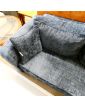 2 Seater Straight Sofa Blue Velvet