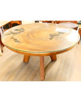 Large Round Teak Table Tripod Legs