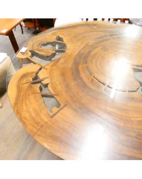 Large Round Teak Table Tripod Legs
