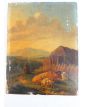 Old Oil on Panel Decor of Cow in the Meadows