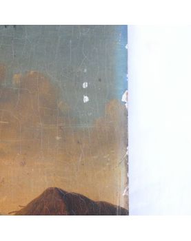 Ancienne Huile sur Panneau Décor de Vache dans les Près