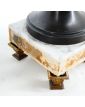 Paire de Vases en Régule Décor Antique sur Socle en Marbre