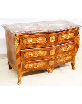 Louis XV Period Chest of Drawers Marble Top 3 Drawers Without Key