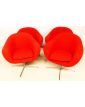 Set of 4 Red Armchairs Signed Eric KLOTE