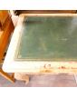 Yellow Patina Desk in Green Leather