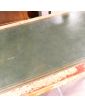 Yellow Patina Desk in Green Leather