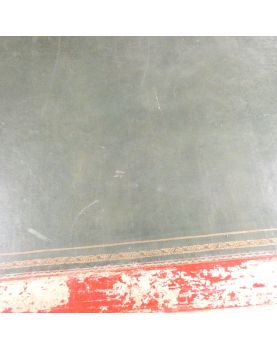 Yellow Patina Desk in Green Leather
