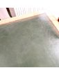 Yellow Patina Desk in Green Leather