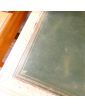 Yellow Patina Desk in Green Leather