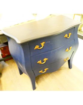 Commode 3 Tiroirs Relookée Bleu