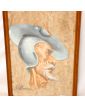 Portrait Don Quixote Signed Mixed Technique Oil and Watercolor