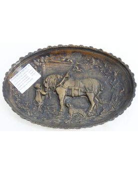 Bronze Bas Relief Pocket Empty with Horse Decor