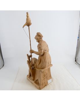 Subject Seated Woman in Terracotta Spinner Signed Richard AURILI
