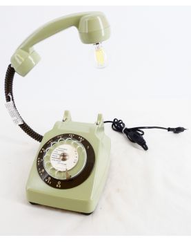 Vintage Almond Green Telephone Lamp
