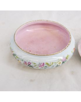 Earthenware Candy Box with Floral and Bird Decor