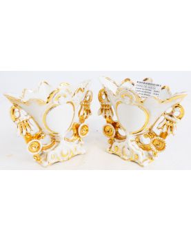 Pair of Gold Porcelain Wedding Vases