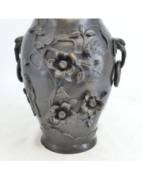Grand Vase Asiatique Anses Décor Eléphants