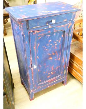Small Patinated Cabinet 1 Door 1 Drawer