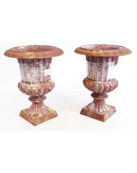 Paire de Petits Vases Médicis en Fonte