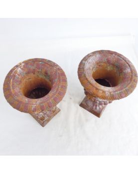 Paire de Petits Vases Médicis en Fonte
