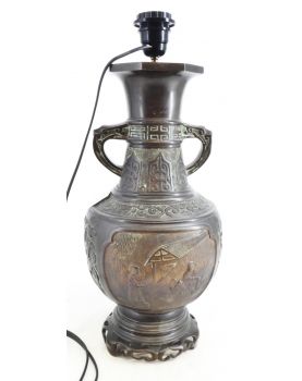Bronze Vase Mounted as an Asian Lamp, Early 20th Century