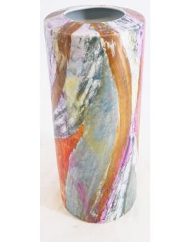 LIMOGES Polychrome Roller Vase