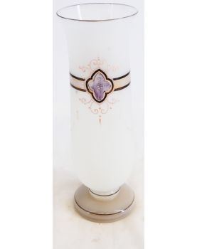 Tall Frosted Glass Vase