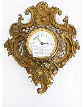 20th Century Louis XV Style Bronze Cartel with Keyless Pendulum