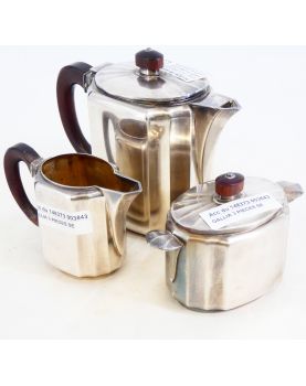 GALLIA Série de 3 Pièces de Service en Métal Argenté